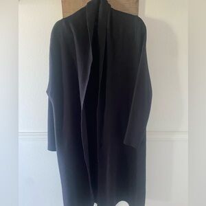MAXSPORT Long Black Open Sweater Coatigan Duster  Black Sz L/XL $269